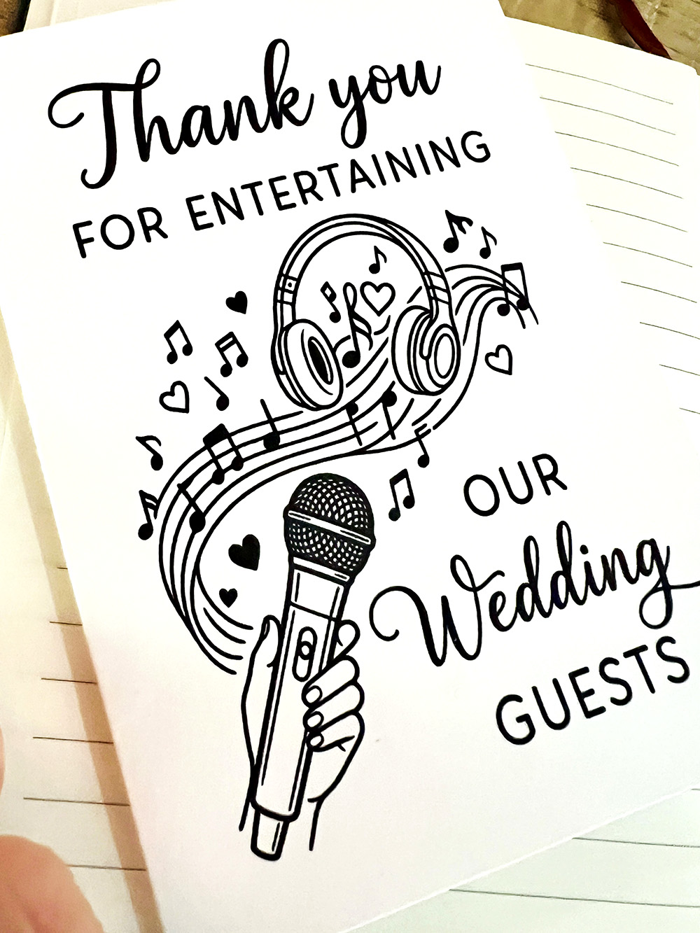 singing in the venue corner to the bride and grooms guests